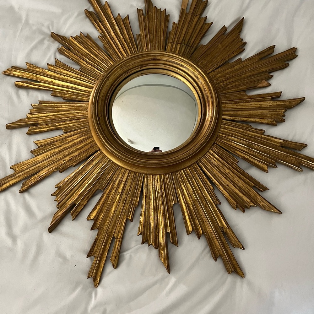 Gold Sunburst Wall Mirror 1960s